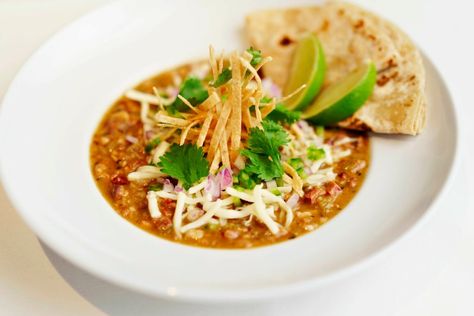 White Bean Pork Chili - Perry's Steakhouse & Grille Leftover Pork Chops, Pork Chili, White Bean Chili, Leftover Pork, Pork Soup, Wine Event, White Bean Soup, Stuffed Poblano Peppers, No Bean Chili