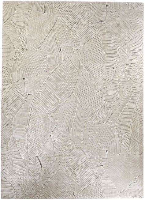 Palm Leaf by Michaela Schleypen — FRONT Rugs Shiplack Walls, Front Wall Tiles, Wall Tiles Design, Plaster Wall Art, Texture Inspiration, Tiles Design, Material Textures, Modern Carpet, Wall Cladding