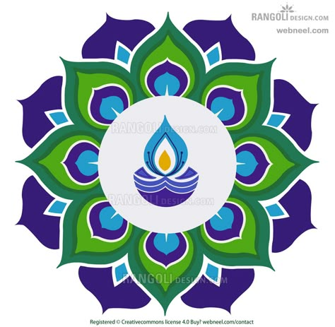 Drawing Rangoli, Rangoli Photos, Rangoli Designs For Diwali, Diya Designs, Diwali Drawing, Indian Rangoli Designs, Rangoli Diwali, Diya Rangoli, Peacock Rangoli