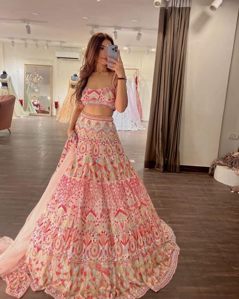 Sabyasachi inspired pink designer wedding party wear bridal bridesmaids Indian custom stitched lehenga choli for wedding mahendi functions Lehenga Pink, Lehenga Bridesmaid, Lehenga Bridal, Indian Bridesmaid Dresses, Sabyasachi Lehenga, Outfits Indian, Wedding Lehengas, Lengha Choli, Pink Lehenga