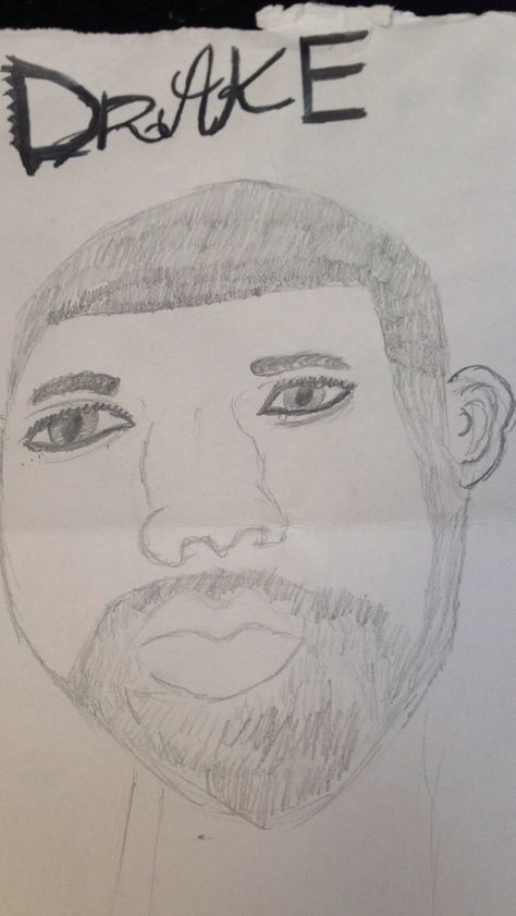 Drake Sketch, Drake Canvas Paintings, Drake Cartoon Art, Drake Drawing Pencil, Drake Drawing, Drake Saying Embarrassing, Drake Art, Drake Meme Face, Bad Drawings