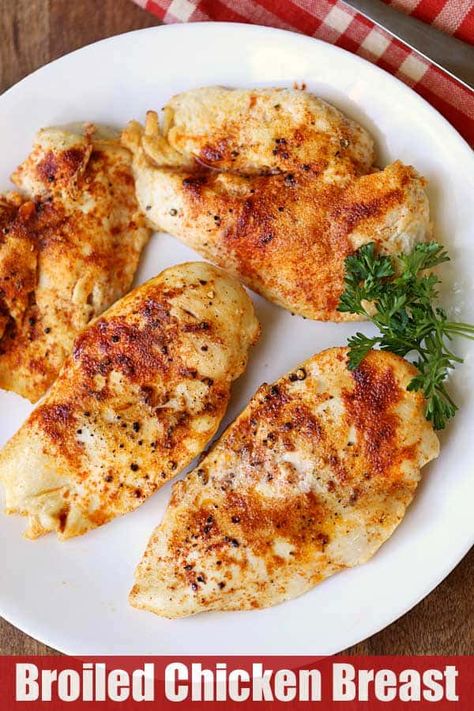 Broiled Chicken Breast, Broiled Chicken Recipes, Chicken Boneless Breast Recipes, Juicy Baked Chicken, Broiled Chicken, Chicken Breast Recipe, Chicken Breast Recipes Healthy, Breast Recipe, Chicken Pasta Recipes