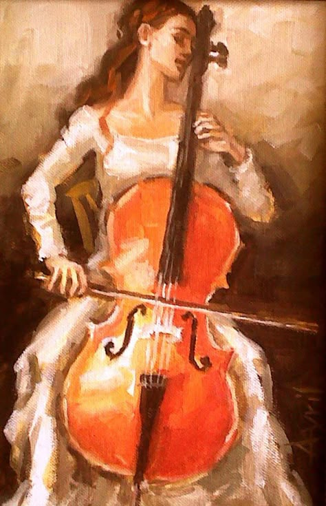 Cello Art Paintings, Cello Aesthetic Wallpaper, Orchestra Drawing, Orchestra Painting, Dune Oc, Cello Drawing, Cellist Aesthetic, Cello Painting, Cat Cello