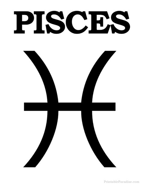 Printable Pisces Zodiac Sign - Print Pisces Symbol Pices Zodiac Sign Symbol, Pisces Sign Drawing, Zodiac Signs Pieces, Pieces Sign Zodiac, Pieces Zodiac Drawing, Pieces Zodiac Sign, Spiritual Anatomy, Perfume Tattoo, Alt Codes