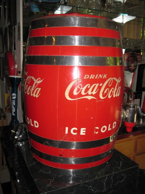 Coca-Cola Dispenser Barrel | Collectors Weekly John Pemberton, Coca Cola Poster, Cocoa Cola, Coca Cola Kitchen, Coke Machine, Coke Collectibles, Coca Cola Decor, Always Coca Cola, Coca Cola Ad