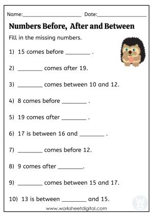 Write the number that comes before, between and after. Before And After Maths Worksheets, After And Before Worksheet, Before After Worksheet, Number Before And After Activities, After Before Between Worksheet, Before After Between Numbers Worksheets, Before And After Numbers Worksheets, Before And After Worksheets, Grade 1 Math Worksheets