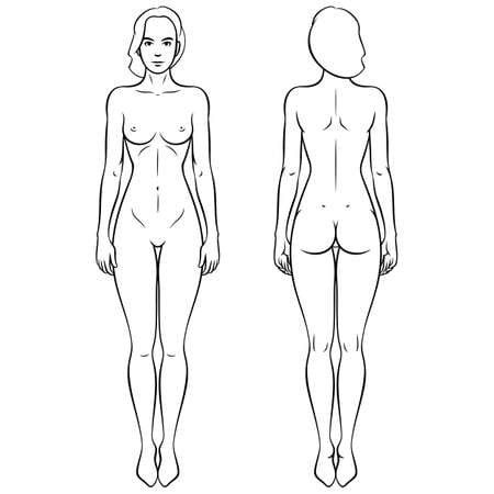 Body Fashion Illustration, Figure Front And Back, Figure Sketch, Fashion Figure Templates, Model Template, Fashion Sketching, Silhouette Sketch, Body Diagram, Human Figure Sketches