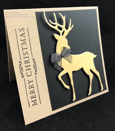 Deer Christmas Cards, Reindeer Cards, Deer Cards, Reindeer Card, Mens Cards, Simple Christmas Cards, Cardmaking Ideas, Homemade Christmas Cards, Stampin Up Christmas Cards