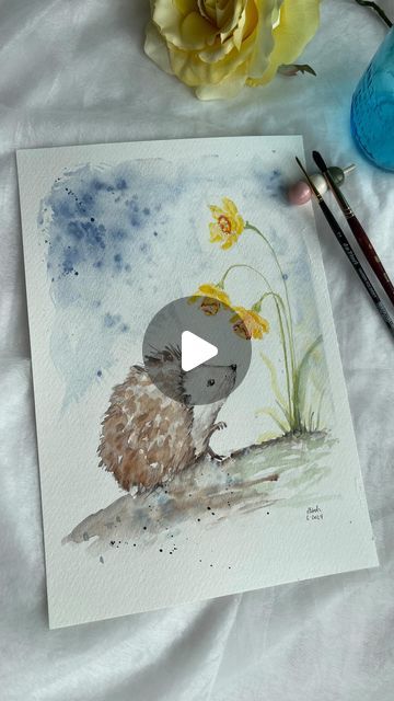 Dorothee on Instagram: "A little hedgehog

Inspired by a wish of one of my dear subscribers 😉
I was asked if I could demonstrate how to paint a hedgehog. After looking at some images on Pinterest I found the one I wanted to paint - there is a detailed tutorial available to my subscribers 🙃

Happy painting everyone 🤗✨ 
It’s nice to enjoy the little sweet moments in life. 

.
.
.

#sweet #hedgehog #sweetlittlethings #cute #nature #naturelovers #paintinganimals #paintinghedgehog #daffodils #hedgehoganddaffodils #paintwhatyoulove #lovetopaint #watercolor #watercolorpainting #aquarelle #aquarell #aquarelle_daily #aqaurellmalerei #aquarellepainting #art #arttocapturenature #schmincke_official #princetonbrushes #davincibrushes" Hedgehog Painting Acrylic, Watercolour Owl Easy, Watercolour Hedgehog, Painting Hedgehog, Aquarel Art, Watercolour Hedgehog Watercolor Painting, Watercolour Wildlife, Watercolor Hedgehog, I Found The One