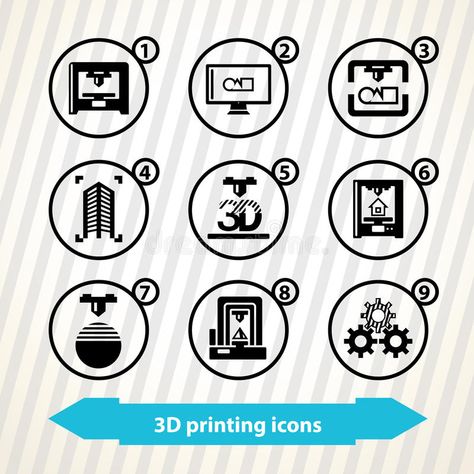 3d printing icons. Icons with 3d printing concept. 3d printers , #Aff, #icons, #printing, #Icons, #printers, #concept #ad Printer Logo Design, Printer Logo, Br Logo, Homemade 3d Printer, Graphic Design Brochure, 3d Printer Diy, 3d Printed Jewelry, Visual Thinking, 3d Photo