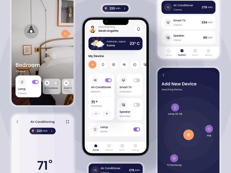 Smart Home App Exploration by Paperpillar on Dribbble Smarthome App, Smart Home Dashboard, Dashboard Mobile, Ux Mobile, Smart Home Control, App Home, Ux Design Inspiration, Mobile Ui Design, Mobile App Ui