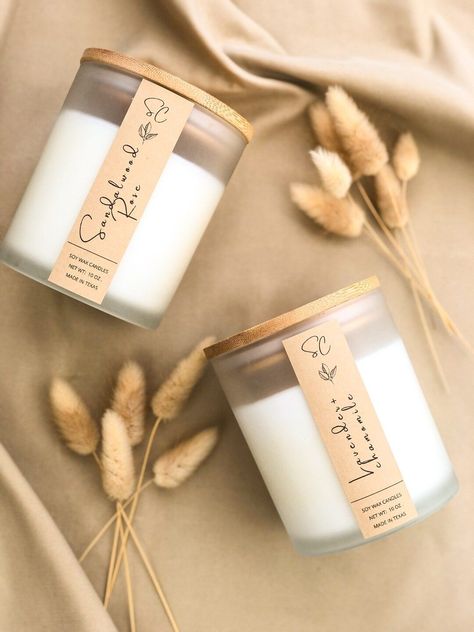 Sustainable Candle Packaging, Candle Product Photography Ideas, Luxury Candles Packaging, Scented Candles Aesthetic, Caramel Hazelnut, Candle Packaging Design, Candle Designs, Candle Labels Design, Lemon Candle