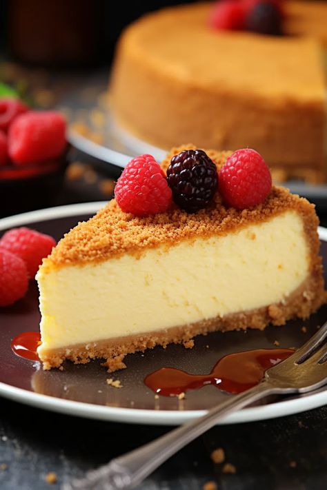 Double Crust Cheesecake - That Oven Feelin Double Decker Cheesecake, Double Crusted Cheesecake, Rice Krispie Treat Cheesecake, Double Crust Cheesecake, Original Cheesecake, Burger Sides, Frozen Cheesecake, Cheesecake Crust, Berry Cheesecake