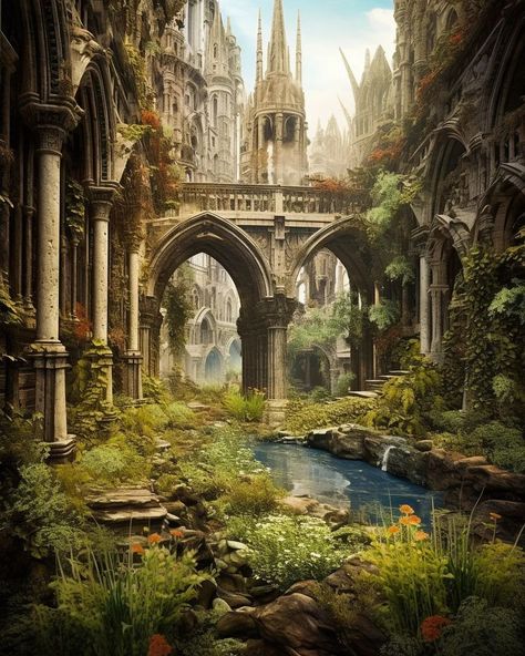 Max Hay, Scifi Aesthetic, Hyrule Castle, Gothic Cathedral, Falling Kingdoms, Fantasy Princess, Nature View, Fantasy City, Fantasy Castle