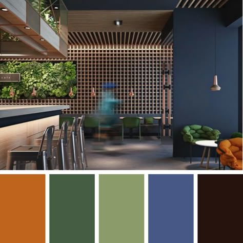 Restaurant Colour Scheme, Color Pallete For Office Interior, Pub Color Palette, Cafe Color Palette Interiors, Color Palette For Restaurant, Restaurant Color Scheme, Color For Restaurant, Coffee Shop Color Palette, Restaurant Color Palette