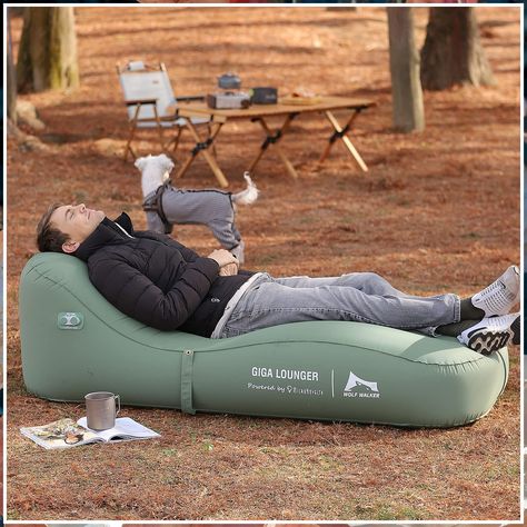 Wolf Walker Automatic Inflatable Lounger Inflatable Sofa Chair Electric Pump & Power Bank Blow Up Couch for Camping Traveling Diy Mattress Couch, Blow Up Couch, Picnic Backyard, Compression Sacks, Inflatable Couch, Air Lounger, Mattress Couch, Inflatable Furniture, Inflatable Lounger