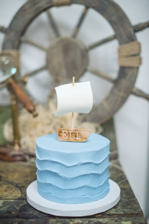 Nautical Birthday Party, Nautical Cake, Nautical Birthday, Nautical Party, Nautical Baby Shower, Cakes For Boys, Smash Cake, 2nd Birthday Parties, Shower Cakes