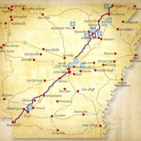 Arkansas Heritage Trails System - Encyclopedia of Arkansas Pig Trail Arkansas, Mount Magazine Arkansas, Calico Rock Arkansas, Arkansas Crossroads Quilt, Map Of Arkansas, America Map, Usa Map, Trail Maps, Historic Preservation