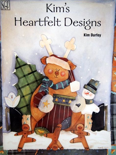 Kim's Heartfelt Designs By Kim Durfey Tole And Decorative Painting Book 2000 No Peeking, Decorative Painting Patterns, Snowman Candle, Tole Painting Patterns, Christmas Soap, Heart Candle, Santa Helper, Whimsical Christmas, Painted Books