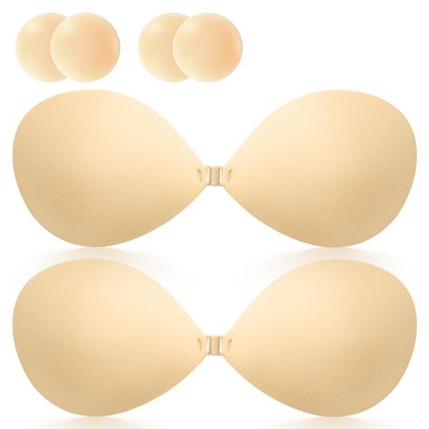 PRICES MAY VARY. ---Versatile and Sticky---Sermicle invisible bra gave you a nice sort-of braless look with a small amount of support and shape,perfect for under backless, halter or evening dresses. It totally held in place, you will forgot you were even wearing it and didnt worry about it once. --- To be Hidden and Comfortable---You will get a bit of support from them being held in place by the cups, but what you will really get is a great illusion of the semi-braless look without seeing any ni Bras For Backless Dresses, Strapless Push Up Bra, Self Adhesive Bra, Strapless Shirt, Silicone Bra, Prom 2024, Bra Inserts, Invisible Bra, Sticky Bra