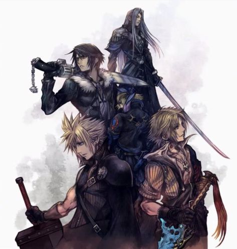 (3) Nomura Art on Twitter: "Artwork of Cloud, Locke, Sephiroth, Squall, and Tidus made for the Dissidia Secretum special event https://t.co/wOemCxBGB2" / Twitter Cloud Kingdom Hearts, Cloud Strife Advent Children, Nomura Art, Reno Ff7, Final Fantasy Funny, Tetsuya Nomura, Final Fantasy Cloud, Final Fantasy Collection, Advent Children