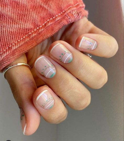 Short Boho Nail Designs, Bohemian Nails, Fingernail Ideas, Short Nails Summer, Nails Boho, Boho Nails, Chic Nail Art, Milky Nails, Cute Short Nails