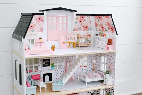 Dollhouse Makeover · The Girl in the Red Shoes Magnolia Dollhouse, Doll House Makeover, Couch And Chair Set, Dollhouse Makeover, Bunk Bed Sets, Dollhouse Decorating, The Red Shoes, Front Porch Planters, Shampoo Cap