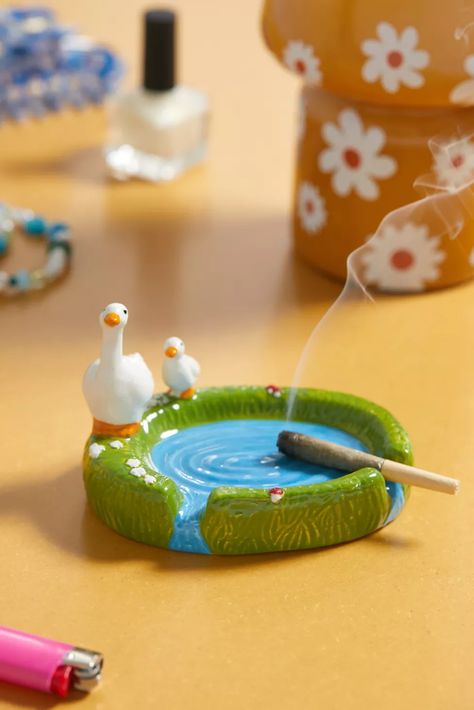 Goose Pond Ashtray | Urban Outfitters Pond Ashtray, Goose Pond, Hangout Ideas, Uo Home, Air Dry Clay Projects, Tanah Liat, Pond Design, Pottery Crafts, Cute Clay