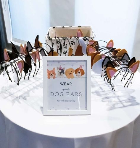 Wiener Dog Birthday Party, Dog Rescue Birthday Party, Dog Themed Party Foods, Dog Theme Table Decorations, Raise The Woof Party, Dogs Third Birthday, Dog Birthday Goodie Bags, First Puppy Birthday, Dog 1st Birthday Theme