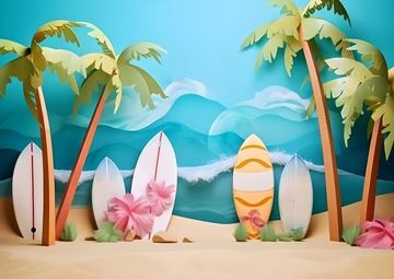 Waves Backdrop, Beach Surfboard, Selfie Wall, Fiesta Tropical, Entrance Gates Design, Hawaii Party, Backdrop Design, Visual Display, Backdrops Backgrounds