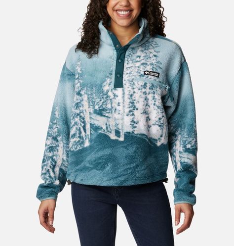 Women's Helvetia™ Cropped Half Snap Fleece Pullover | Columbia Sportswear Columbia Sweaters, Fleece Jacket Womens, Half Zip Jacket, Quarter Zip Fleece, Columbia Fleece, Cozy Pullover, Half Zip Pullover, Columbia Sportswear, Pullover Men