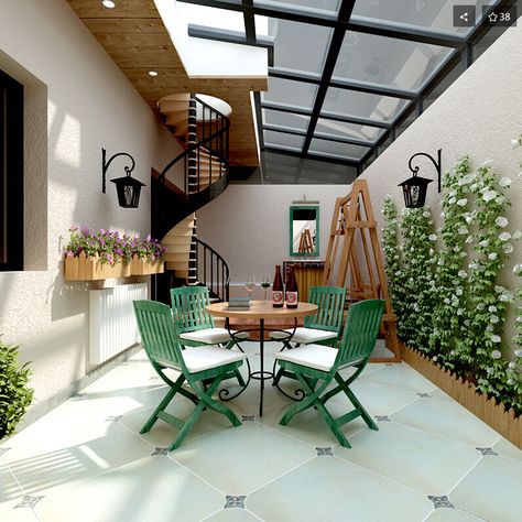 Rooftop Terrace Design, Outdoor Patio Designs, Minimal House Design, Home Garden Design, Patio Interior, Terrace Design, Home Building Design, Dream House Exterior, House Interior Decor