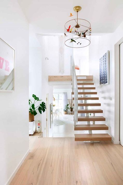 Timber flooring and stairs Internal Stairs, Space Saving Staircase, Home Extension, Staircase Decor, Scandi Design, Home Design Inspiration, House Stairs, Timber Flooring, Flooring Options