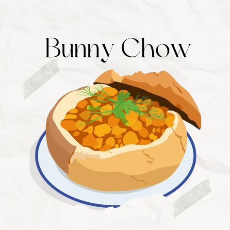 Calling all spice lovers!   Get your hands on a South African legend - the bunny chow!  This hollowed-out loaf of bread gets stuffed with delicious curries, like lamb or chickpeas, and it's the perfect finger-lickin' good meal   What's your favorite bunny chow filling?   Let us know in the comments and tag a friend who needs to try this South African street food gem!  #BunnyChow #SouthAfrica #StreetFood #Foodie #Delicious #DurbanDelights 🇿🇦 South African Street Food, South African Bunny Chow, African Street Food, Bunny Chow, All Spice, Loaf Of Bread, The Bunny, Curries, Loaf Bread