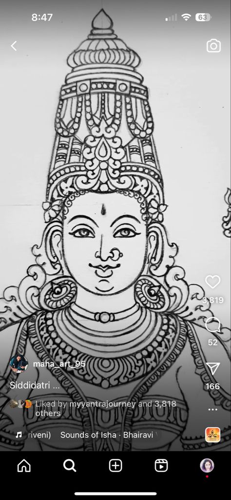 Hindu Artwork, God Sketch, Mehendi Ideas, Cute Panda Drawing, Panda Drawing, Hand Drawings, Kerala Mural Painting, Rangoli Border, Simple Rangoli Border Designs