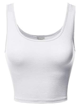 Made by Emma Junior Sized Basic Solid Sleeveless Crop Tank Top White M #Tanks & Camis, #Tops, Tees & Blouses, #Clothing, #Women, #Clothing, Shoes & Jewelry, Trendy Shirts Crop Tops, White Tank Top Outfit, Tight Tank Top, White Tank Top Women, White Crop Tank, White Crop Top Tank, Elevated Casual, Tank Top Outfits, Crop Top Outfits