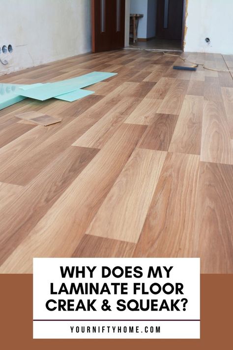 Why Does My Laminate Floor Creak & Squeak? Learn more about laminate floor installation hacks, designs, types, sizes, materials, price, where to buy, and DIY hacks. Floor Installation, Diy Hacks, Laminate Flooring, The Floor, Laminate, Hardwood Floors, Walking, Flooring, Grey