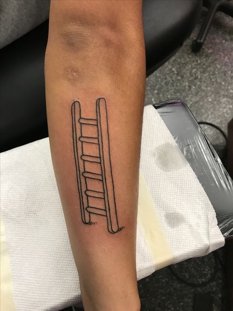 Ladder outline tattoo Tattoo Stairs, Ladder Tattoo, Stairs Tattoo, Secret Stairs, Community Tattoo, Best Ladder, International Tattoo, Outline Tattoo, Path Of Life