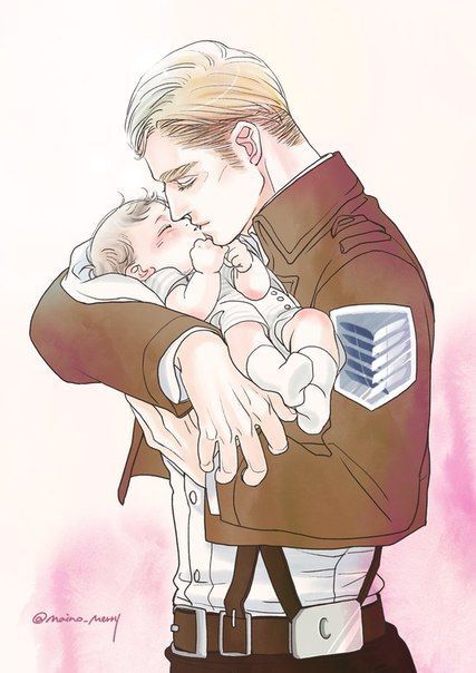 Erwin and his son... A dream that never comes true... Levi And Erwin, Erwin Smith, Attack On Titan Ships, Attack On Titan Season, Marvel Fan Art, Attack On Titan Fanart, Attack On Titan Art, Anime Baby, Levi Ackerman