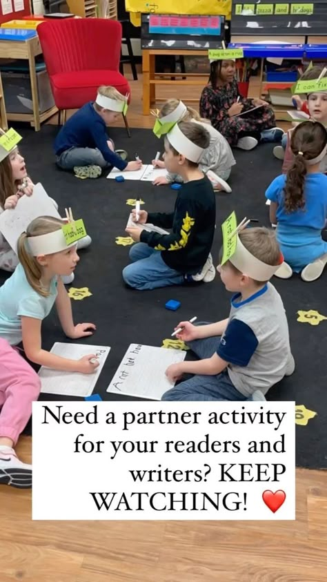 Do you use partners or #peer coaching for #reading & #writing? Here is how I used this great resource from @snippetsbysarah 💗 So many… | Instagram Ks1 Reading Activities, Year 2 Ideas Teaching, Read The Room Activities, Interactive Kindergarten Activities, Gross Motor Literacy Activities, Random Selection Of Students, Decoding Cvc Words Kindergarten, Literacy Week Activities Elementary, Writing Station 2nd Grade