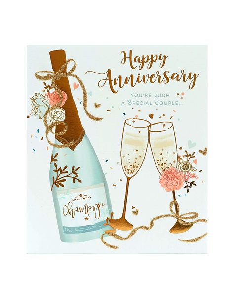 Wedding Anniversary Card - Couples Anniversary Card - for a Special Couple - Champagne Gold Foil Design: Amazon.co.uk: Office Products Marriage Anniversary Cards, Happy Anniversary Messages, Anniversary Cards For Couple, Anniversary Wishes For Couple, Birthday Cards For Niece, Happy Wedding Anniversary Wishes, Happy Marriage Anniversary, Anniversary Message, Happy Anniversary Wishes