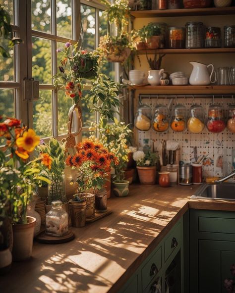 Ghibli Home Aesthetic, Nesting Aesthetic, Ghibli Kitchen, Cottage Core Interior, Heritage Kitchen, Cottage Core Room, Cabin Vibes, Nice Rooms, Cosy Cottage