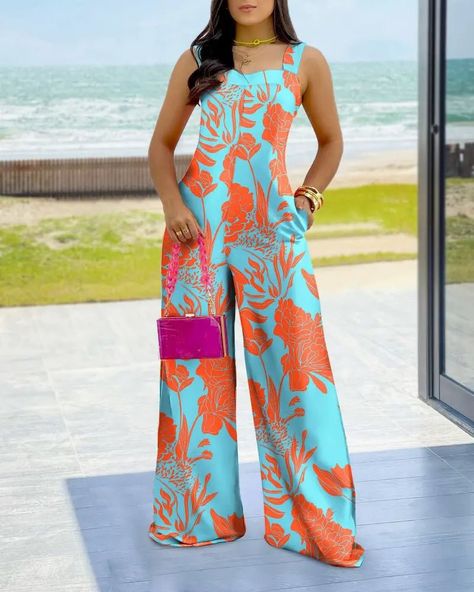 Setchics Mode Prints, Summer Prints Fashion, Stylish Jumpsuit, Long Trousers, Trendy Prints, One Piece Outfit, Casual Jumpsuit, Overalls Women, Matches Fashion