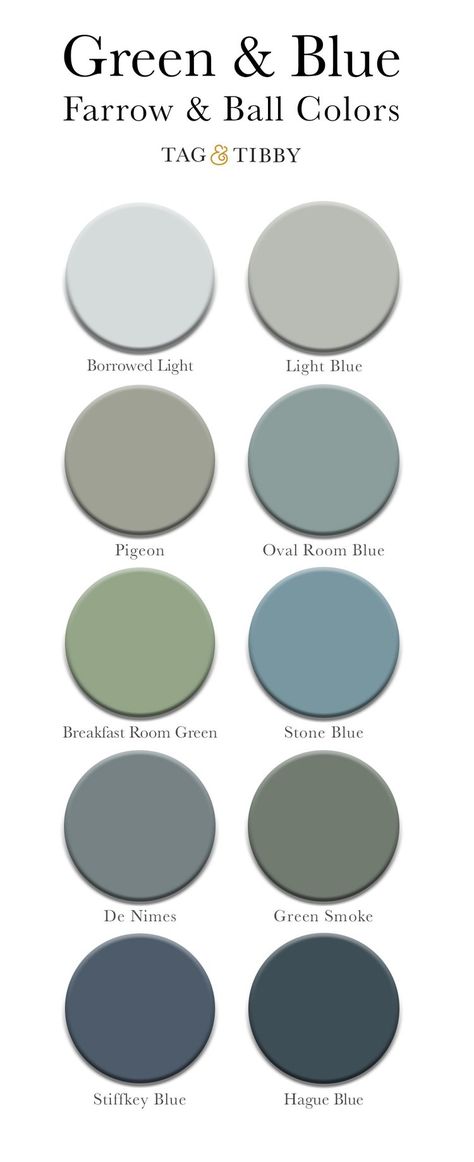 Farrow And Ball Colour Pallet, Blue And Green Interior Colour Palettes, Blue Green Lounge, Green And Blue Paint Palette, Farrow And Ball Exterior Paint Colours, Blue Green Exterior Paint Colors, Farrow And Ball Exterior House Colors, Living Room Green And Blue, Cromarty Farrow And Ball