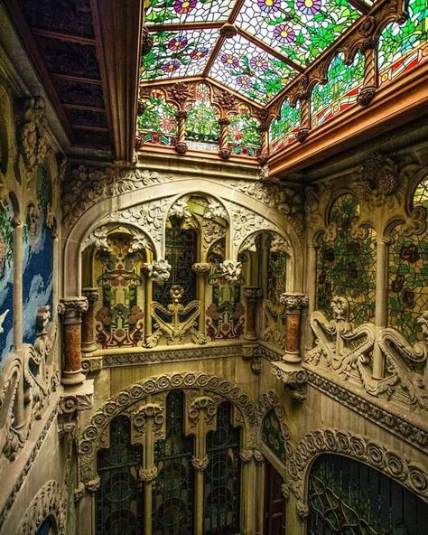 Eccentric Interior Design, Art Nouveau Arquitectura, Aesthetic Interior Design, Romanesque Architecture, Art Nouveau Architecture, Vernacular Architecture, Art Architecture, House Architecture Design, Architecture Fashion