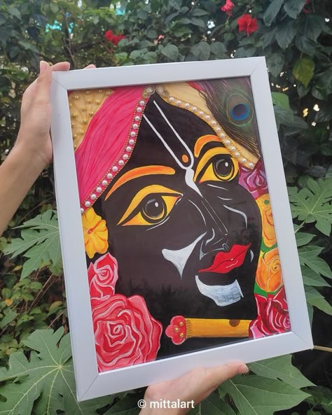 Shree Krishna Acrylic Painting, Shree Krishna Paintings, Krishna Ji Painting, Krishna Painting On Canvas, Canvas Art Painting Acrylic, Pencil Drawings For Beginners, Wall Art Diy Paint, Beautiful Art Paintings, Krishna Ji