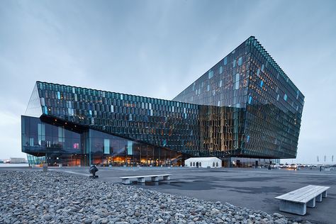 Harpa Concert Hall and Conference Centre | Flickr - Photo Sharing! Harpa Concert Hall, Concert Hall Architecture, Glass Building, Unique Buildings, Architecture Rendering, Building Facade, Facade Architecture, Concert Hall, Futuristic Architecture