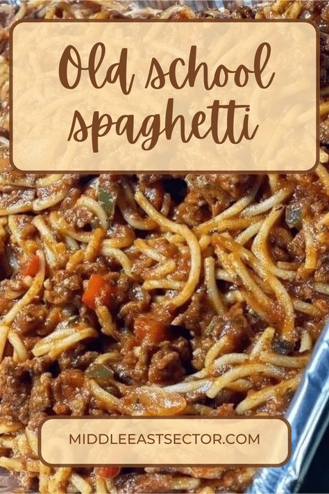 Grandma Spaghetti Recipes, Spaghetti Recipes Southern, Spaghetti Without Sauce, Brown Spaghetti Sauce, Traditional Spaghetti Recipes, Old Fashioned Spaghetti Sauce, Old Fashion Spaghetti Recipe, School Cafeteria Spaghetti, Old School Spaghetti Recipe