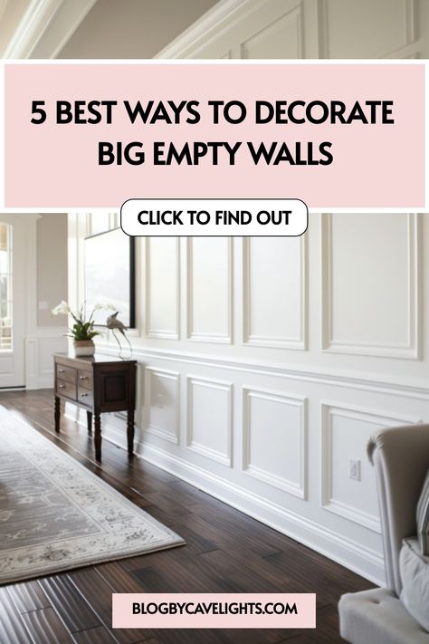 How To Break Up A Large Wall, Trims On Walls, Accent Wall For Living Room Tv, Large Home Decor Ideas, Wall Molding Styles, Long Wall Living Room Decorating Ideas, Large Wall Wainscoting Ideas, Square Molding On Wall, Long Vertical Wall Decor