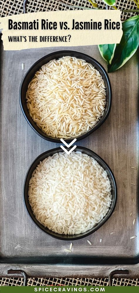 Here is the ultimate guide on Basmati vs Jasmine Rice. Learn about its origin, appearance and aroma, as well as how to buy, use and store. #basmatirice #jasminerice #rice Cook Jasmine Rice, Jasmin Rice, Rice Recipes Side, Jasmine Rice Recipes, Basmati Rice Recipes, Savory Sides, Cooking Basmati Rice, Cooking Jasmine Rice, Frugal Recipes